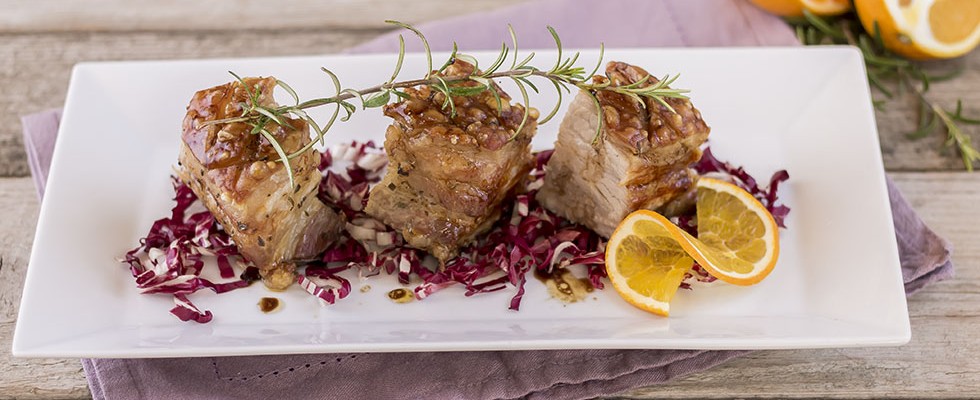 Pancetta di maiale croccante