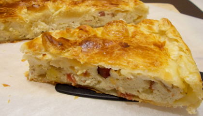 Ricetta: pizza rustica caciotta e pere